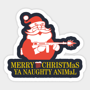 Merry Christmas, Ya Naughty Animal Sticker